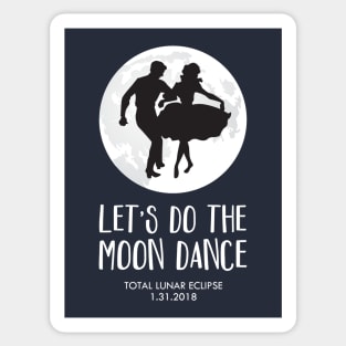 Total Lunar Eclipse 2018 Square Dance Couple Sticker